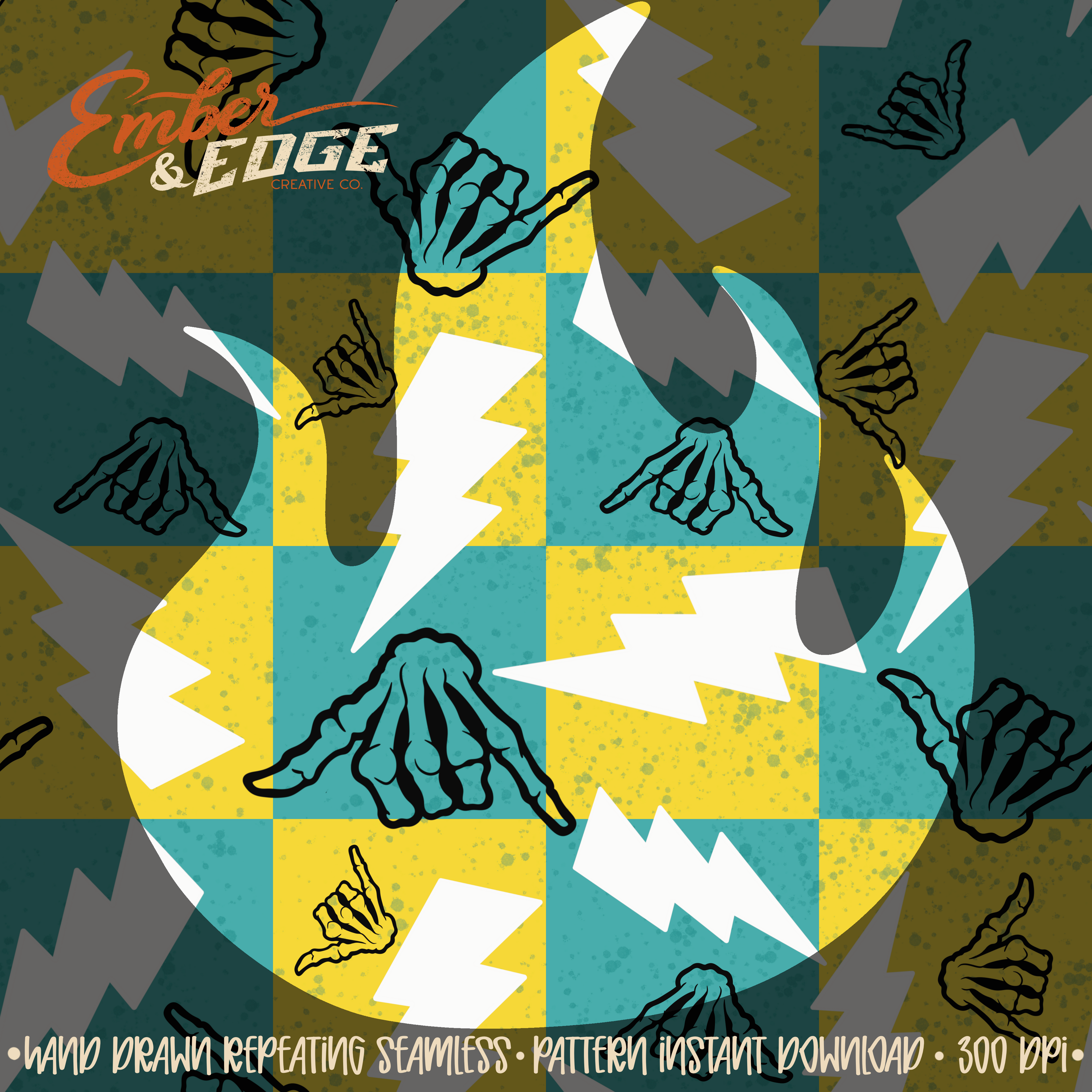 Hang loose- teal & yellow seamless file