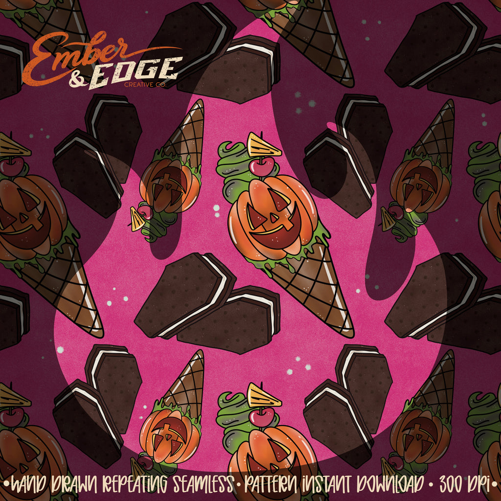Spooky Ice Cream- seamless file