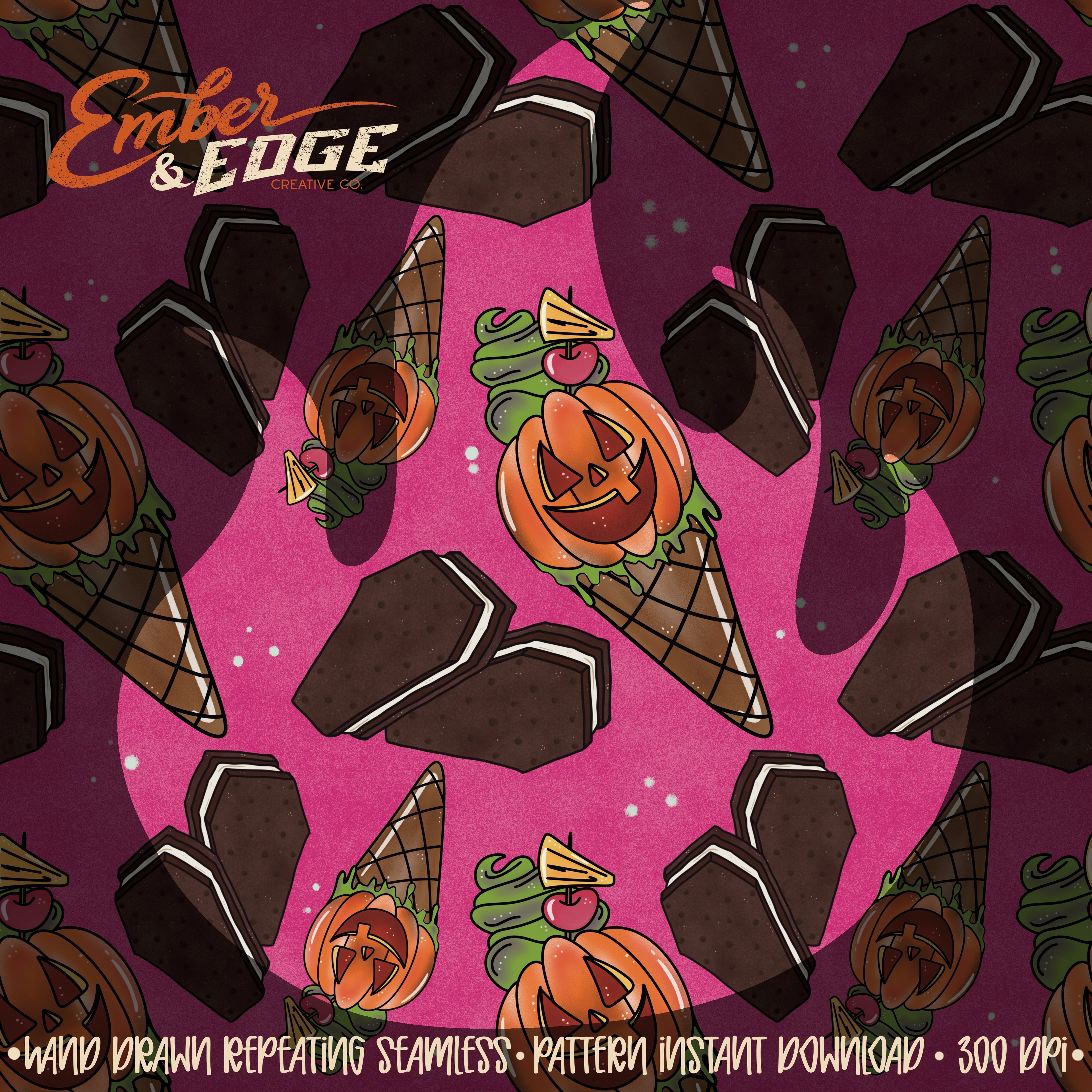 Spooky Ice Cream- seamless file