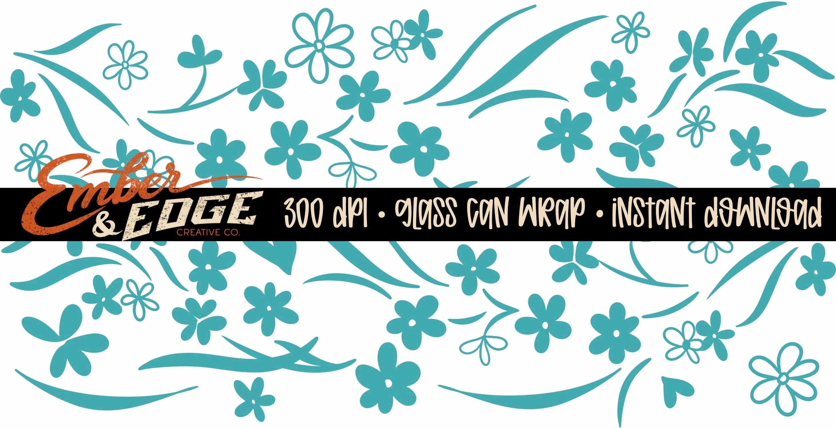 Teal vintage Glass Can Wrap