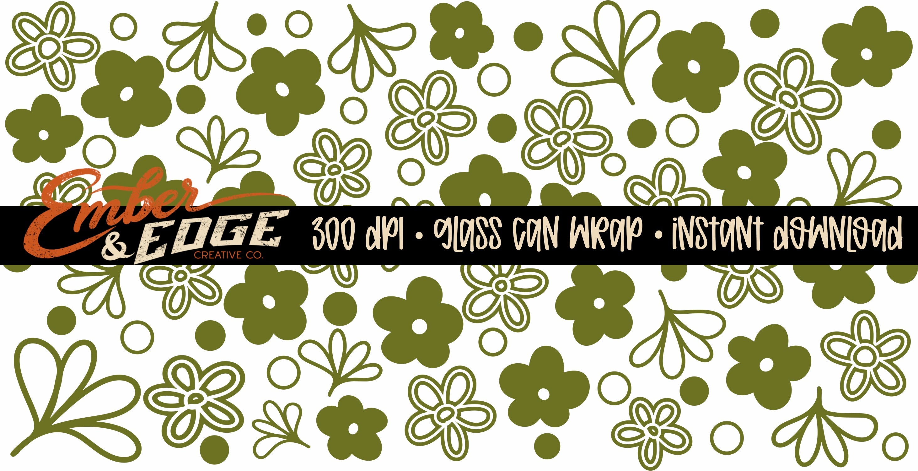 Green vintage Glass Can Wrap