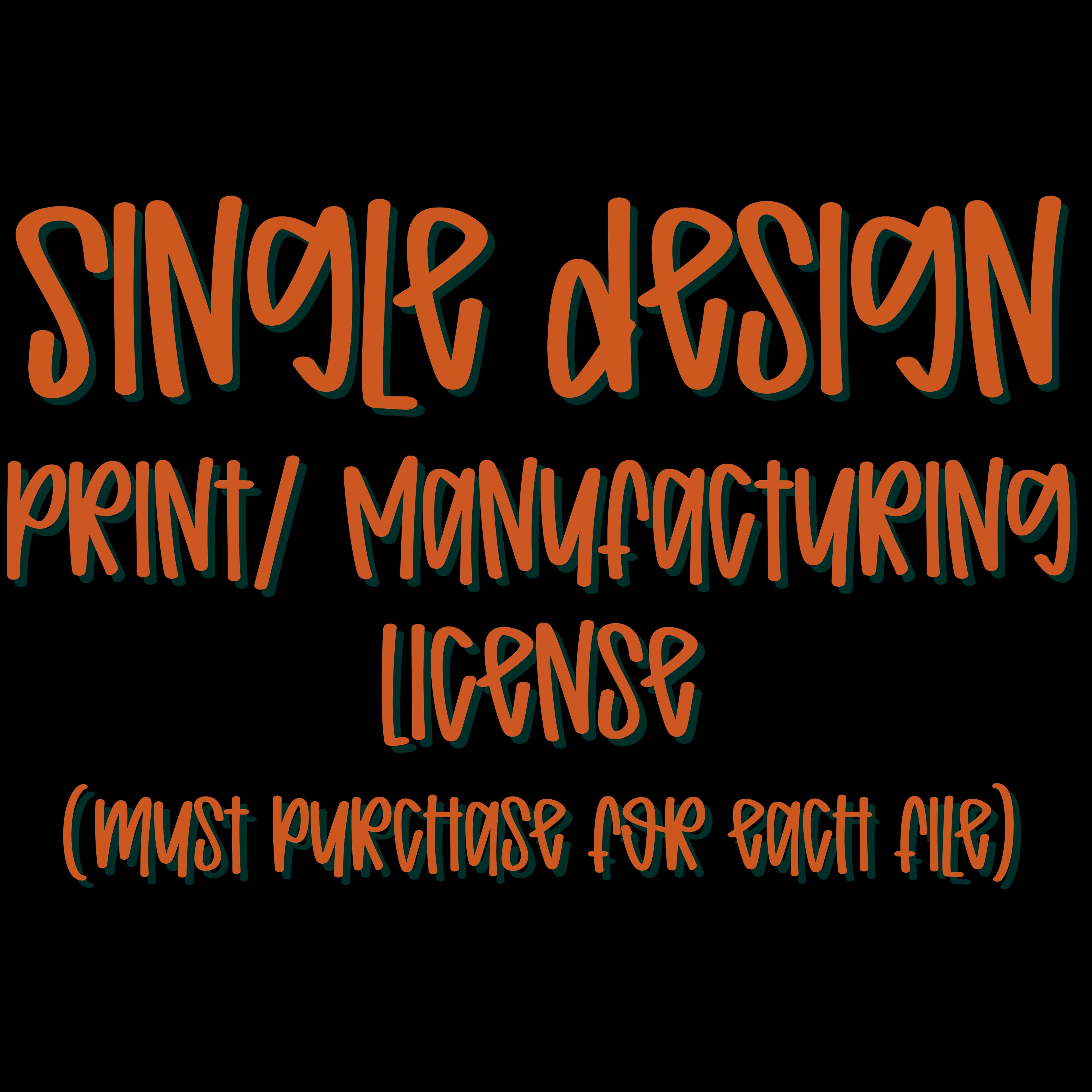 Single Design Print & Manufacturing License (One-Time Use)