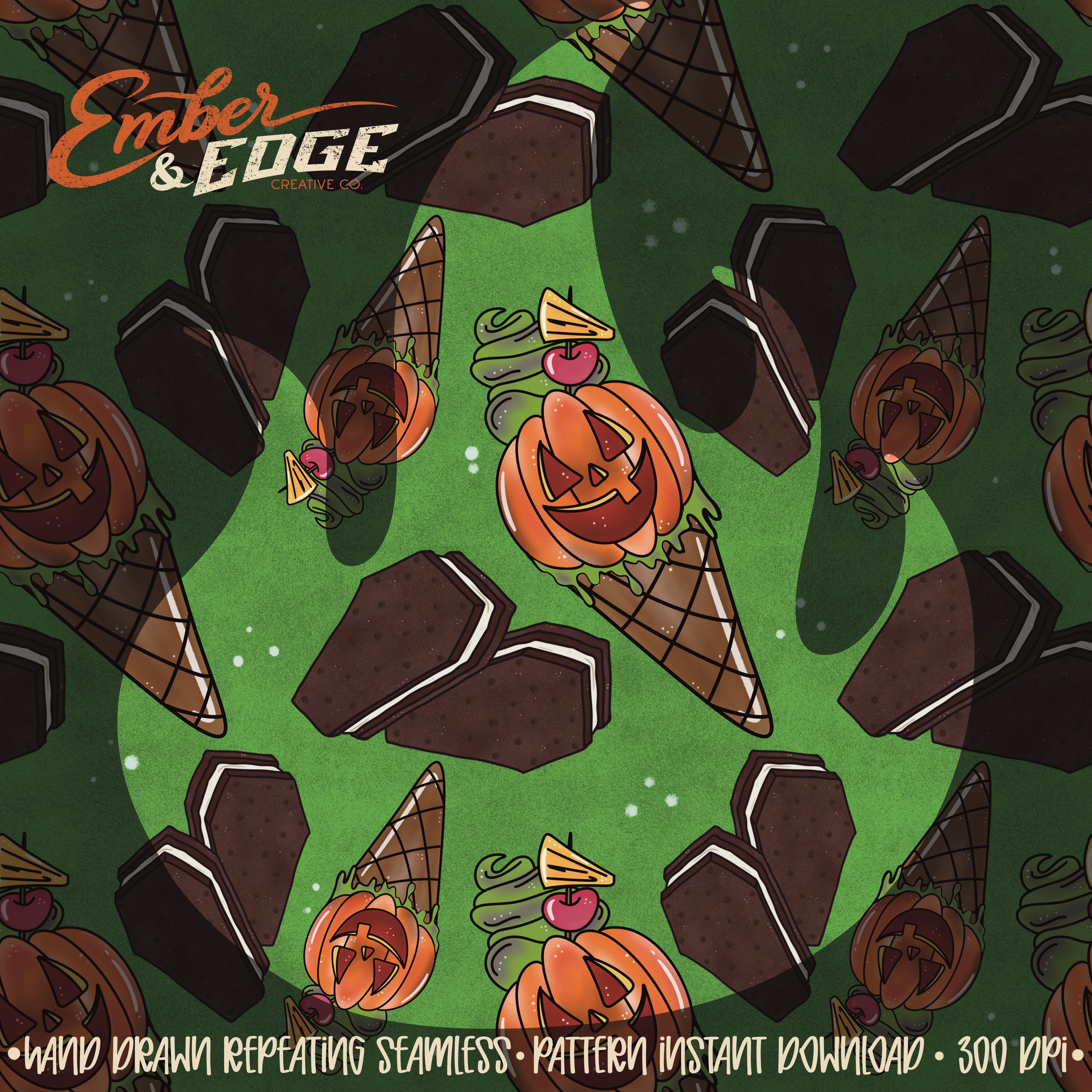 Spooky Ice Cream- seamless file