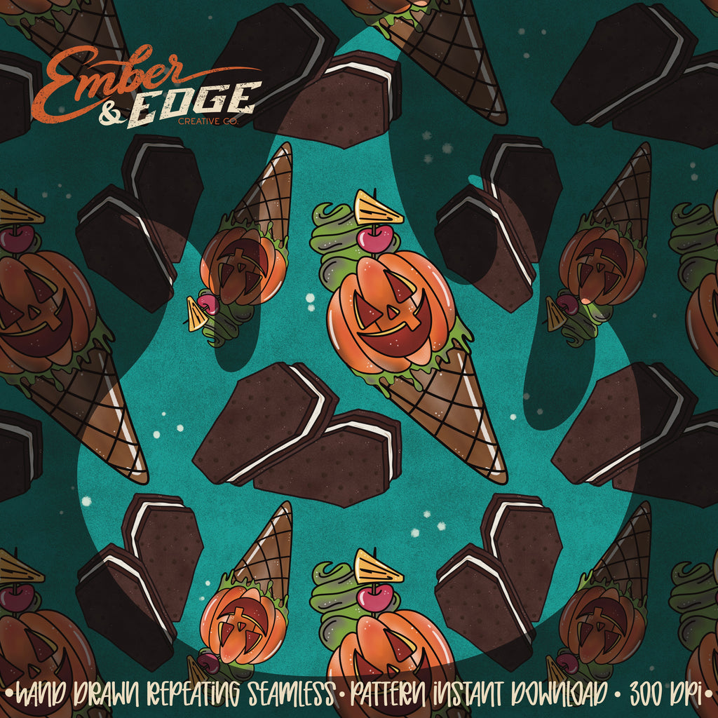 Spooky Ice Cream- seamless file