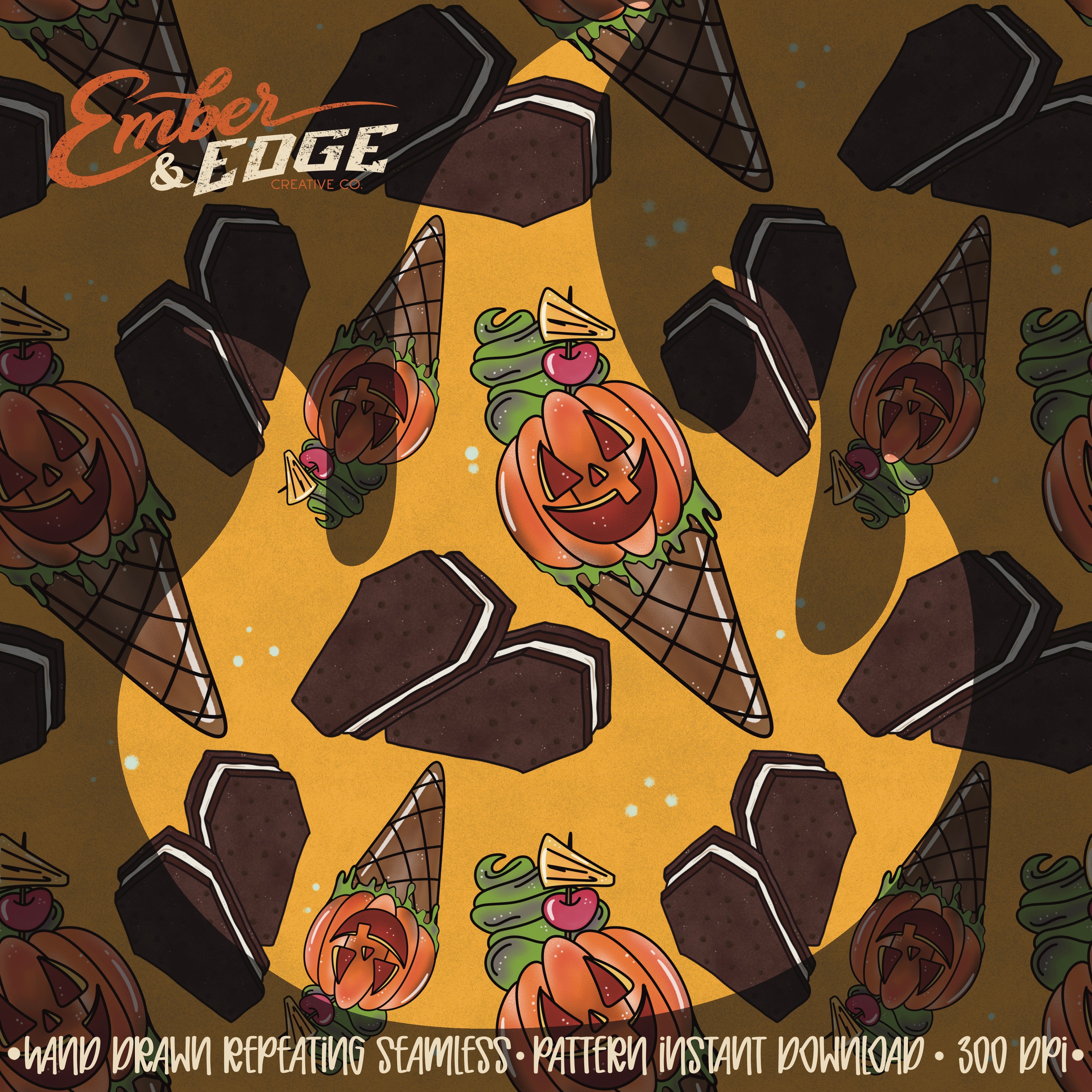 Spooky Ice Cream- seamless file