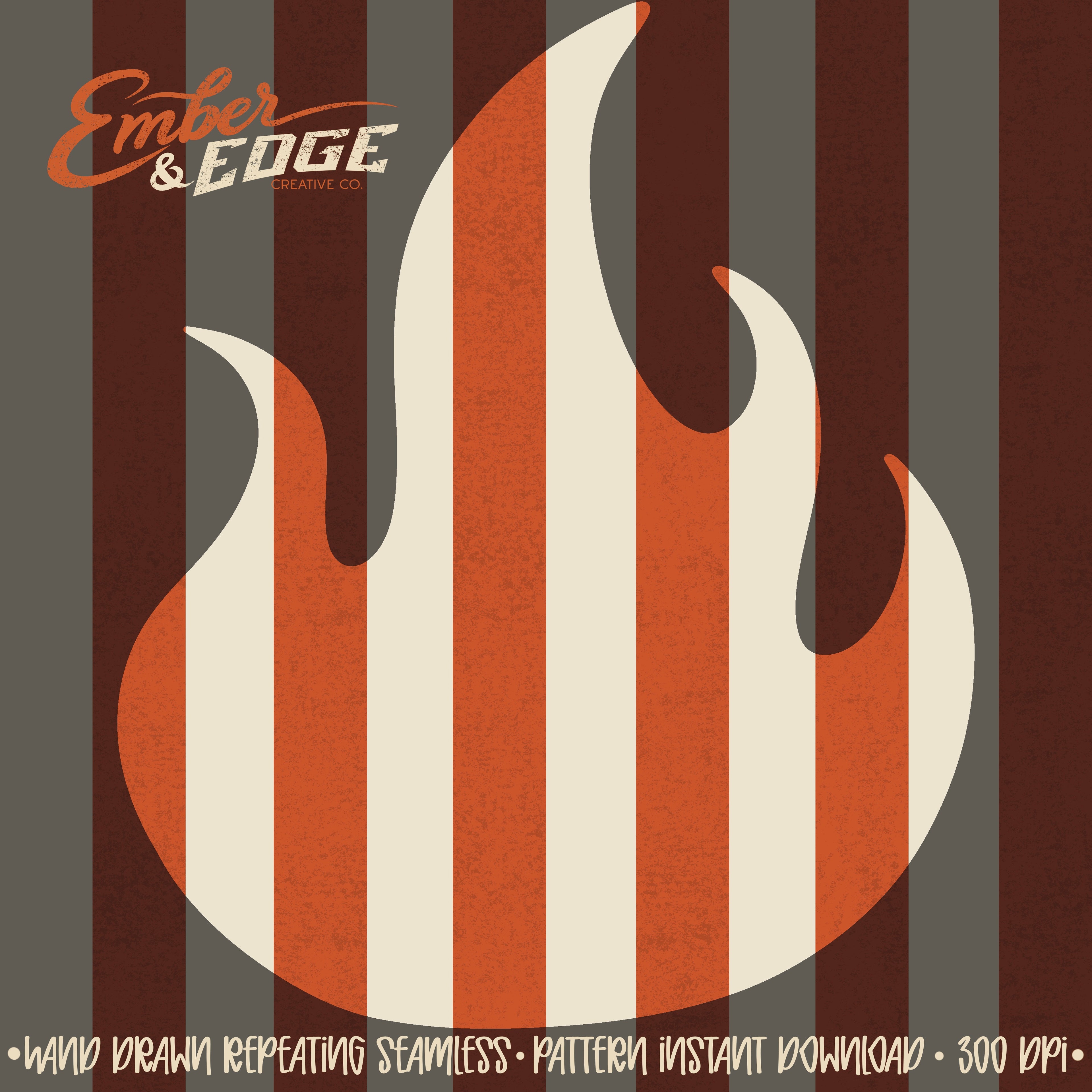 cream / orange stripes seamless